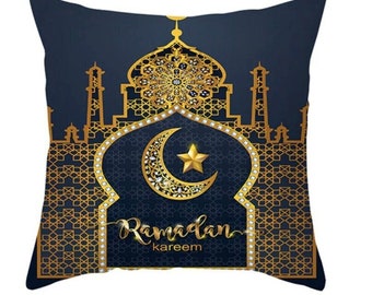 Ramadan Decoration for Home Cushion Cover Islamic Muslim Party Decorative Pillowcase, Arabic Letter Printed Pillow Top