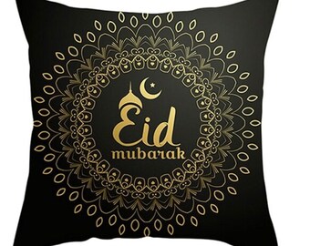 Eid Mubarak Decoration for Home Cushion Cover Islamic Muslim Party Decorative Pillowcase, Arabic Letter Printed Pillow Top