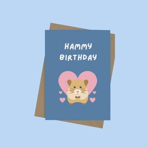 Cute Hamster Birthday Card for Mum, Hamster Lover Card for Her from the Hamster, Syrian Hamster Greeting Card for Pet Owner