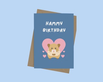 Cute Hamster Birthday Card for Mum, Hamster Lover Card for Her from the Hamster, Syrian Hamster Greeting Card for Pet Owner