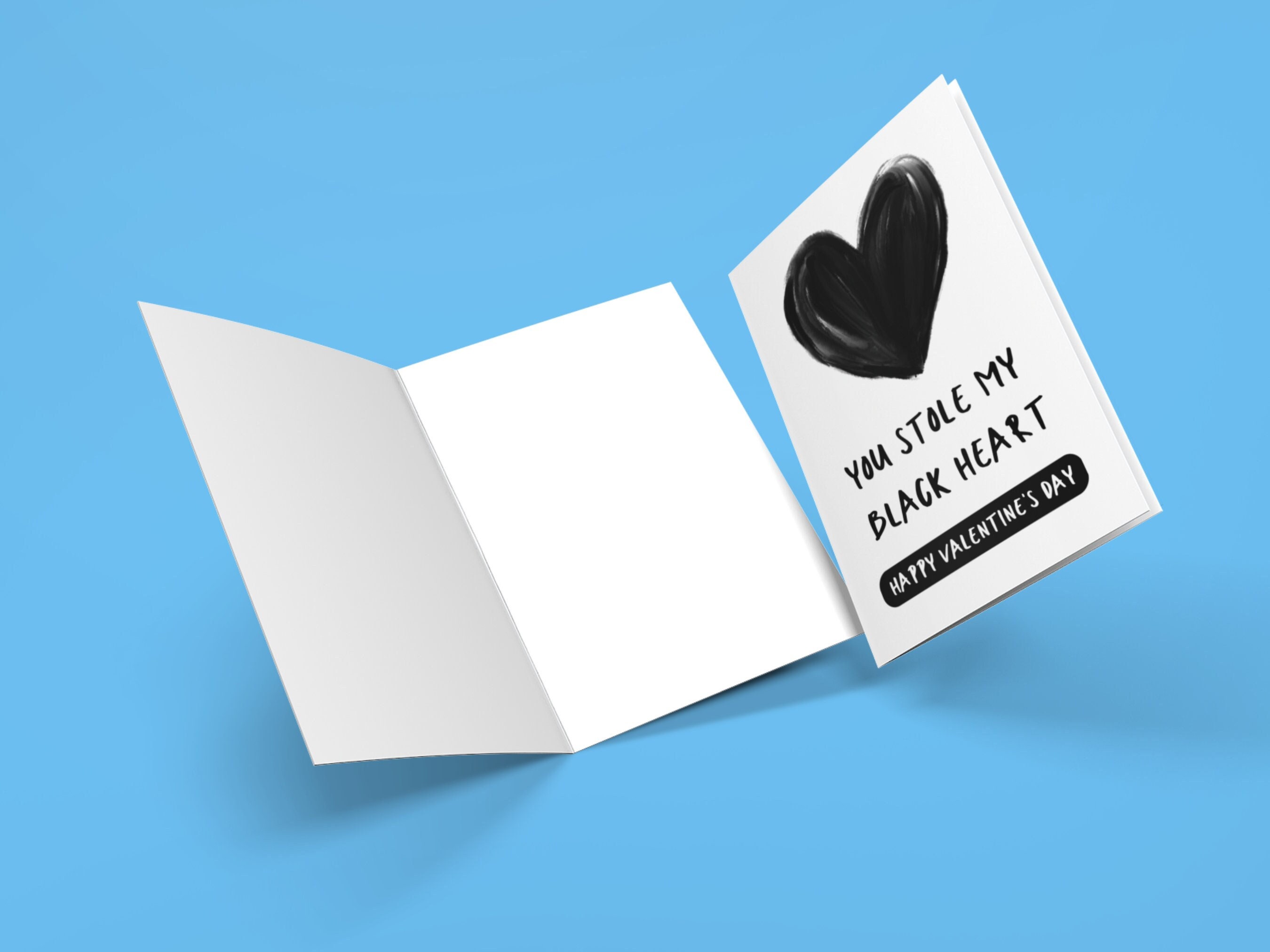 Black Heart Emo Anniversary Card for Boyfriend, Gothic Husband or ...