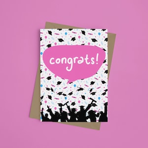 Pink Congratulations Card for Female Graduates - I'm Proud of You ...