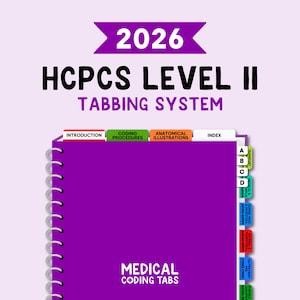 2026 HCPCS LEVEL ll - Tabbing System | Medical Coding Tabs | Book Tabs (Book NOT included)