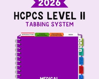 2026 HCPCS LEVEL ll - Tabbing System | Medical Coding Tabs | Book Tabs (Book NOT included)