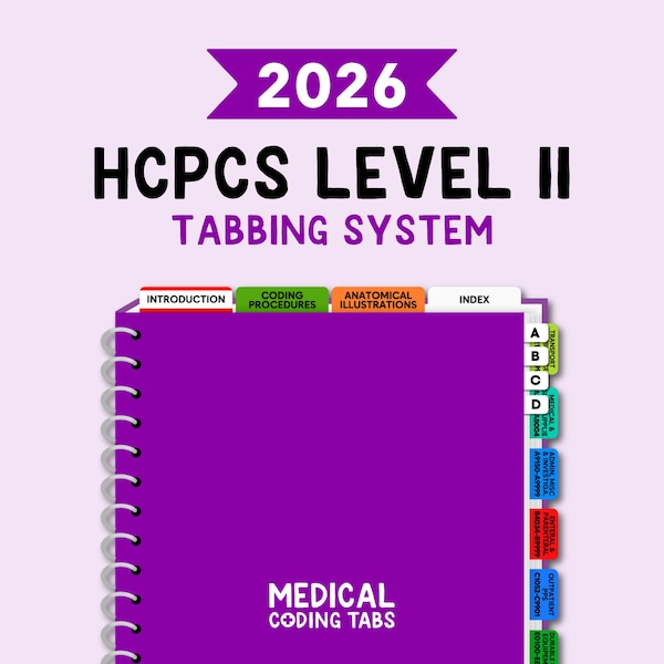 2026 HCPCS LEVEL ll - Tabbing System | Medical Coding Tabs | Book Tabs (Book NOT included)