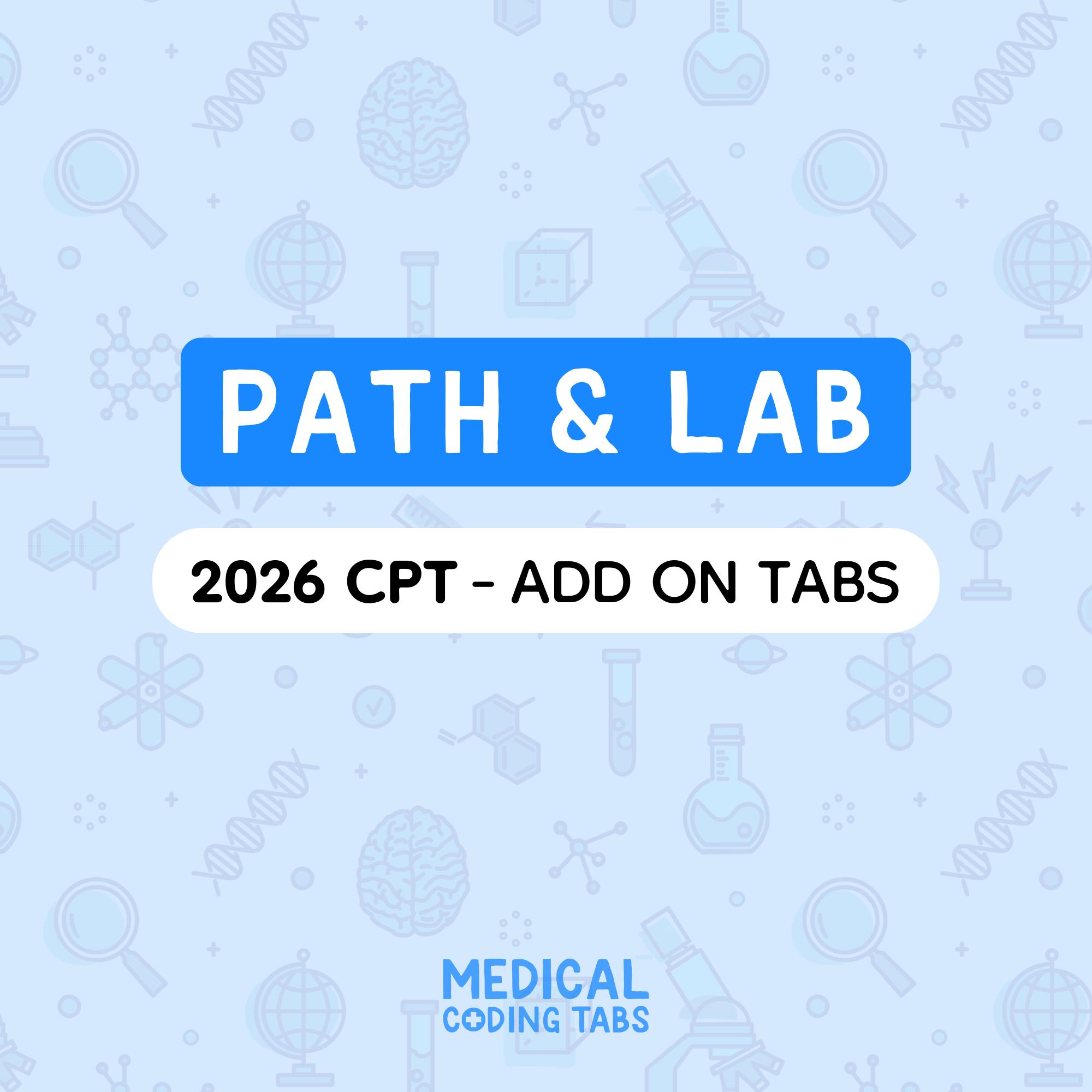 2026 CPT - Add on Tabs: PATH & LAB | Medical Coding Tabs - Etsy