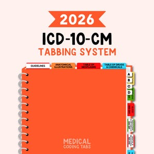 2026 ICD-10-CM - Tabbing System | Medical Coding Tabs | Book Tabs   (Book NOT included)