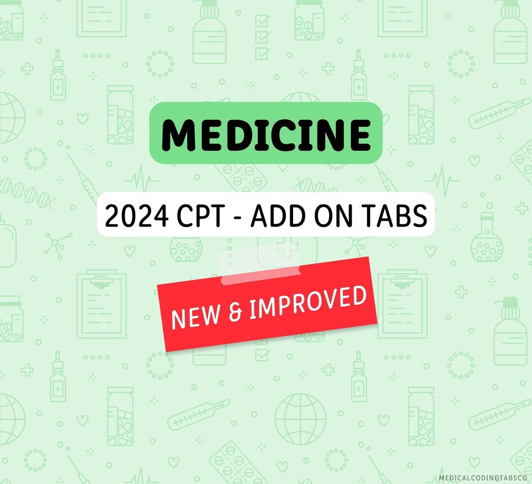 2024 CPT - Add on Tabs: MEDICINE | Medical Coding Tabs - Etsy