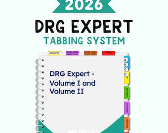 2026 DRG Expert Volumes I and II - Tabbing System | Medical Coding Tabs | Book Tabs (Book NOT included)