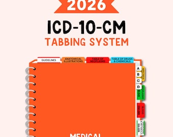 2026 ICD-10-CM - Tabbing System | Medical Coding Tabs | Book Tabs   (Book NOT included)