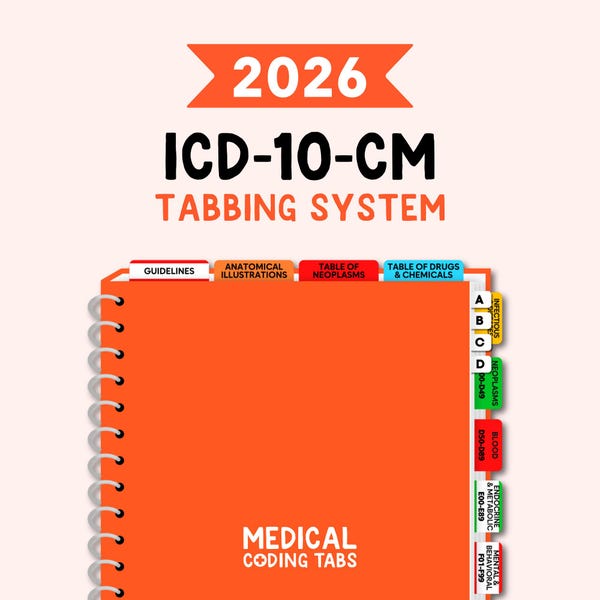 2026 ICD-10-CM - Tabbing System | Medical Coding Tabs | Book Tabs   (Book NOT included)