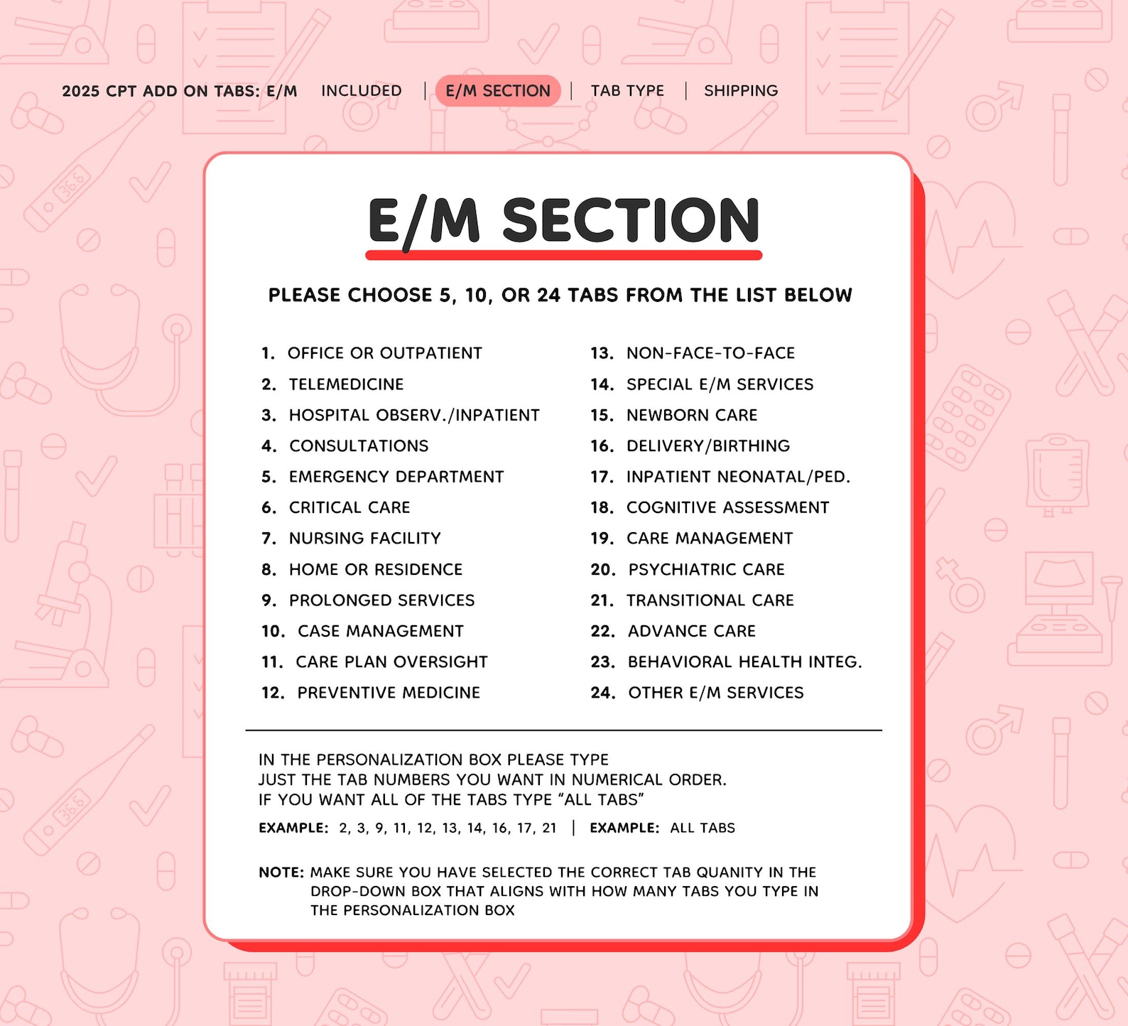 2025 CPT - Add on Tabs: E/M | Medical Coding Tabs - Etsy
