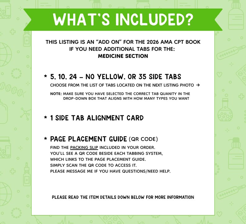 2026 CPT - Add on Tabs: MEDICINE | Medical Coding Tabs - Etsy
