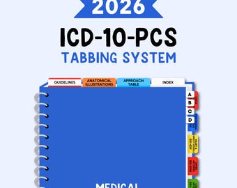 2026 ICD-10-PCS - Tabbing System | Medical Coding Tabs | Book Tabs (Book NOT included)