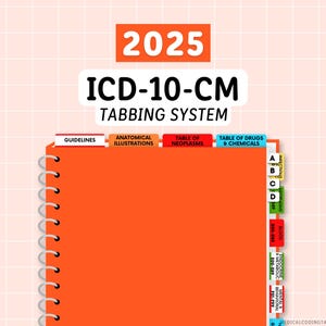 2025 ICD-10-CM - Tabbing System | Medical Coding Tabs | Book Tabs   (Book NOT included)