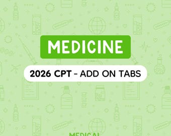 2026 CPT - Add on Tabs: MEDICINE | Medical Coding Tabs