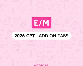 2026 CPT - Add on Tabs: E/M | Medical Coding Tabs
