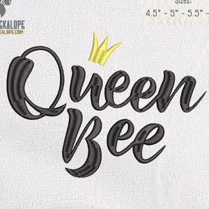 Queen Bee, Machine Embroidery, Digital Download