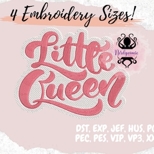 Little Queen, Machine embroidery, Instant Download, Embroidery Patch