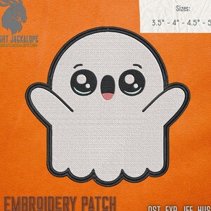 Cute Ghost, Halloween, Machine Embroidery, spooky patch, Ghost, Halloween patch, patch, spooky season