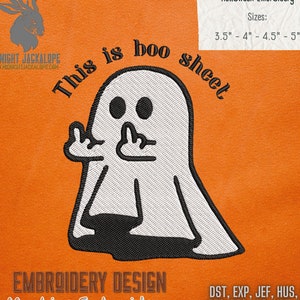 Boo Sheet, Halloween embroidery, Machine embroidery, Instant Download