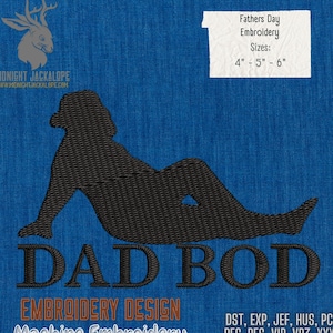 Dad Bod, digital embroidery, machine embroidery, fathers day, father, dad, gift, embroidery design, dad patch