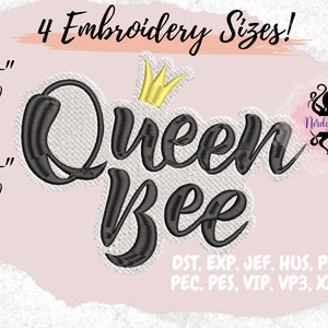 Queen Bee, Machine Embroidery, Digital Download, Patch