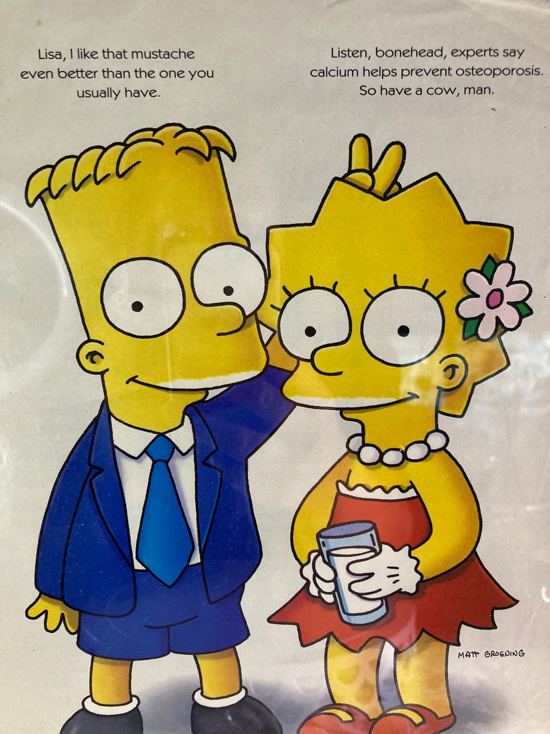 The Simpsons Bart & Lisa Promotional Milk Advertisement 1996