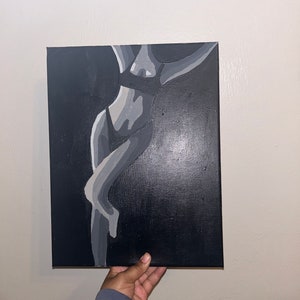 11&quot;x14&quot; Thermal Wall Art Original Painting Acrylic on Canvas | Body Positivity | Neutral | Black and White | Original Art by Trinity Erin