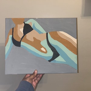 11&quot;x14&quot; Thermal Wall Art Original Painting Acrylic on Canvas | Body Positivity | Neutral | Original Art by Trinity Erin