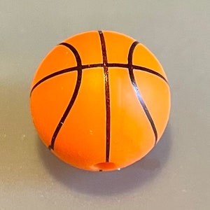 15mm Basketball Theme Silicone Beads