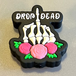Drop Dead silicone focal bead/Skeleton