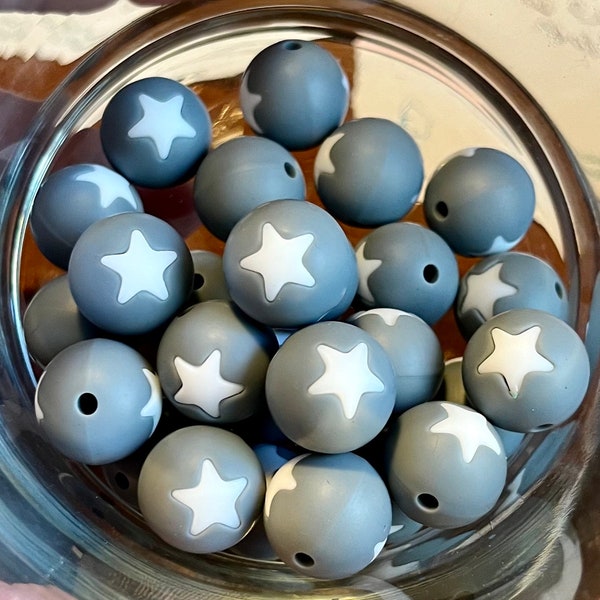 Gray 15mm silicone beads, pair with OSU focal in separate listing