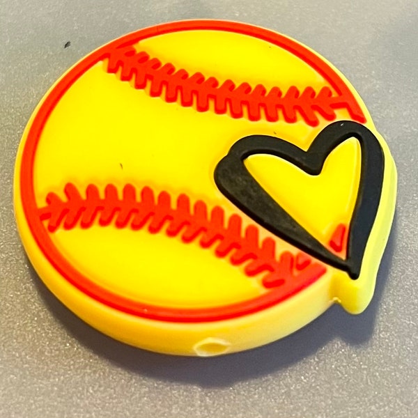 The Love of Softball silicone focal bead/Spring Sports