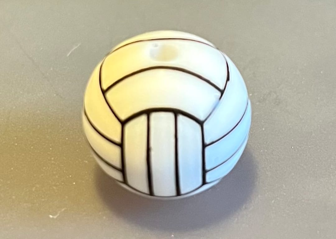 15mm Volleyball Theme Silicone Beads Etsy