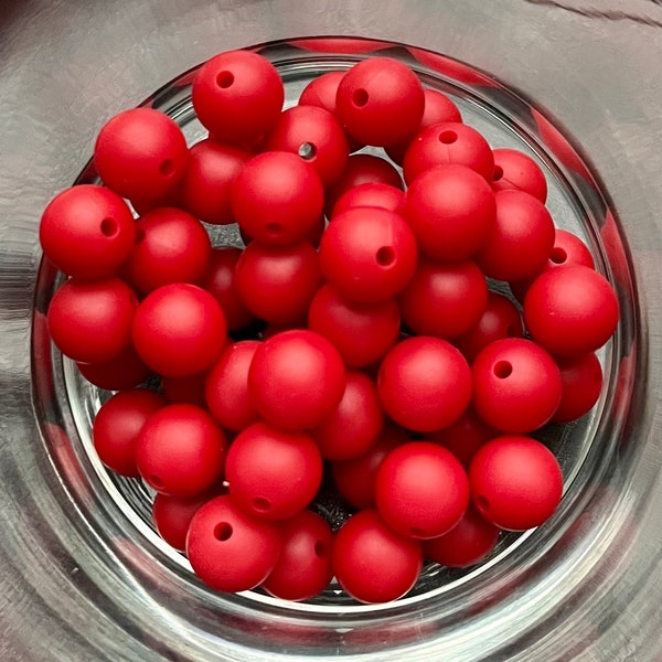 OSU Scarlet or Dark Gray 12mm silicone beads, pair with OSU focal in separate listing