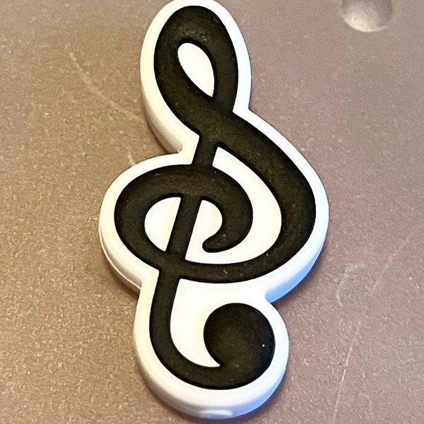 Musical Treble Clef silicone beads, pair with musical note beads in separate listing