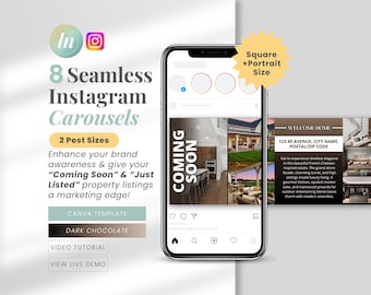 Seamless Instagram Carousel Real Estate Social Media Carousel Post for Realtors Social Media Carousel Real Estate Listing Post Templates DC