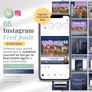 Real Estate Instagram Template Bundle Instagram Posts for Realtor Luxury Real Estate Social Post Templates Instagram Real Estate Content DN