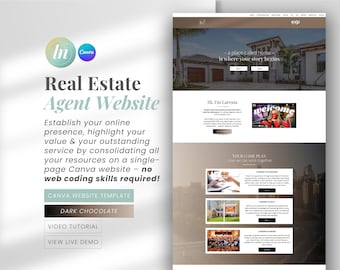 Real Estate Canva Website Template for Realtors Template Website Design Real Estate Landing Page Website One Page Real Estate Website DC