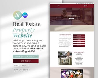 Real Estate Single Property Website Template One Page Real Estate Website Property Listing Website Template for Realtors Landing Pages RT