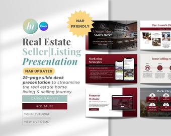 Real Estate Seller Listing Presentation Slide Deck Realtor NAR Settlement Prelisting Seller Presentation Listing Agent Packet Appointment RT
