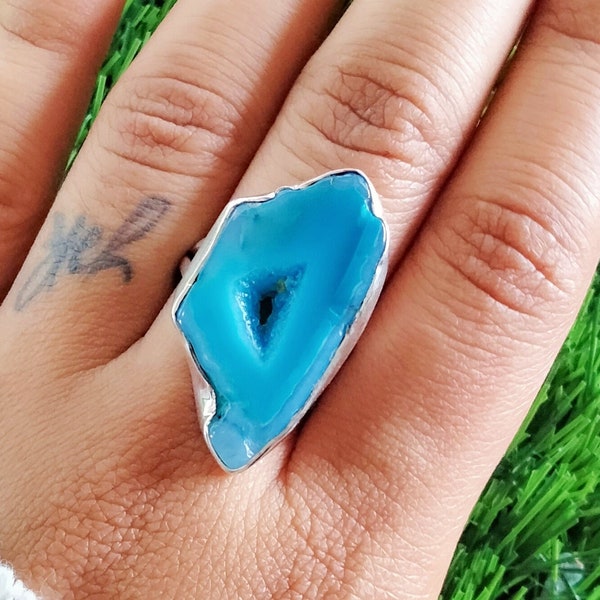 Druzy Quartz Ring Etsy