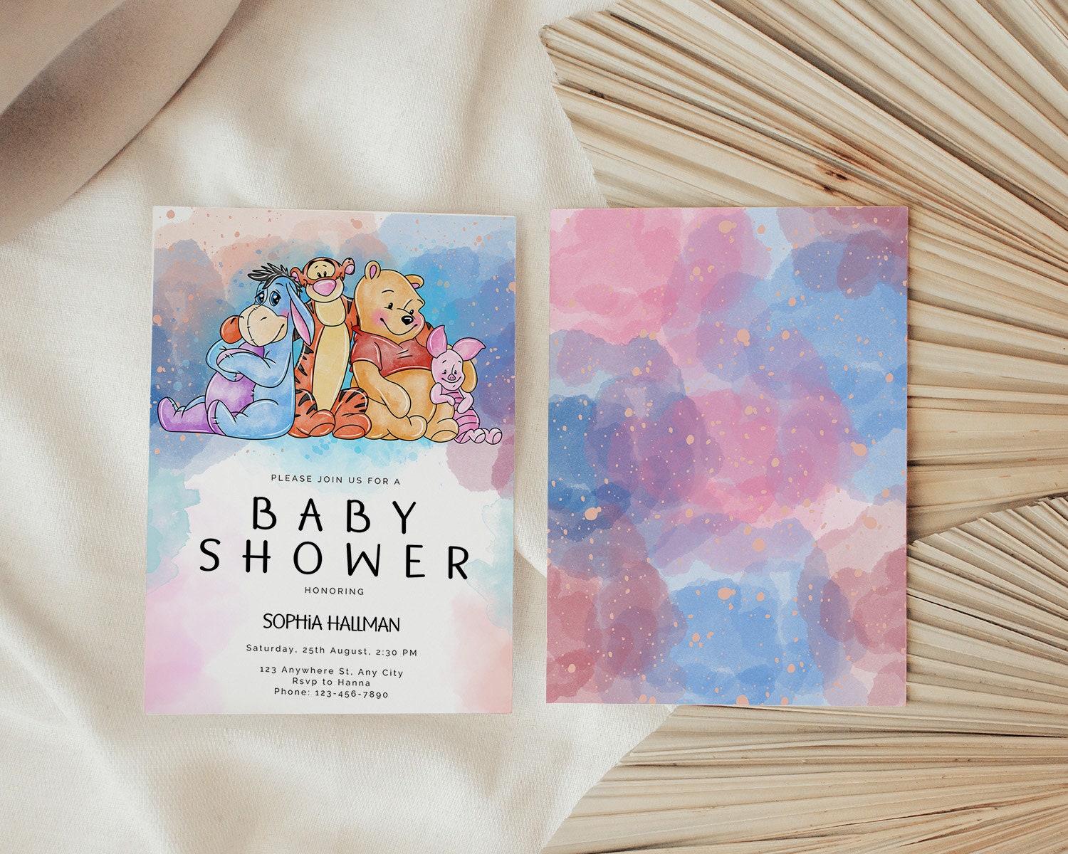 Winnie the Pooh Invitation, Gender Neutral Baby Shower Template