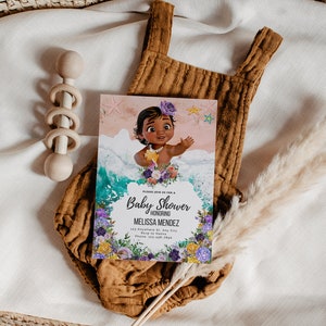 Moana Baby Shower Einladung | Moana Geburtstagseinladung | Sofort Download