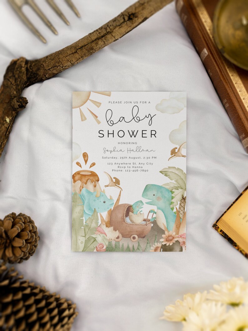 Its a Boy Dinosaur Baby Shower Invitation Editable Template Dino Baby Shower Instant Download Boy Baby Shower Printable