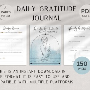 Digital Gratitude Journal, Wellness Planner, Digital Daily Gratitude Journal for Goodnotes, iPad, Gratitude Template, Mindfulness Journal
