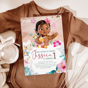 Moana Editable Digital Birthday Invitation, Moana invitation Download, Printable Moana Personalized, Text Invite, Moana
