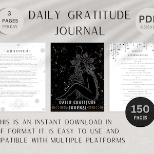Digital Gratitude Journal | Daily Gratitude Journal for iPad, GoodNotes | Digital Journal | Mental Health, Self Care & Mindfulness Journal