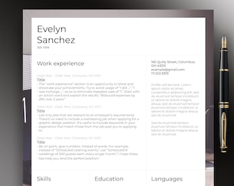 Minimalist Resume Template, Cover Letter, Google Docs (Digital Download)